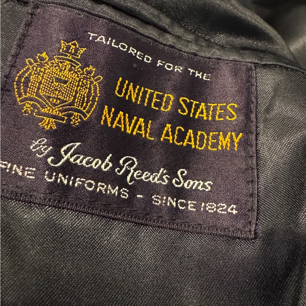 Vintage USNaval Academy Pea Coat Men’s Medium Jacob Reed’s Sons Heavy Wool Black - Picture 3 of 7